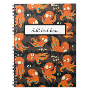 Carnet Boo Octopus Orange & Black Kids Vêtements & Décor