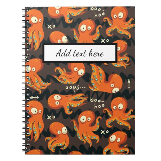 Carnet Boo Octopus Orange & Black Kids Vêtements & Décor (Devant)