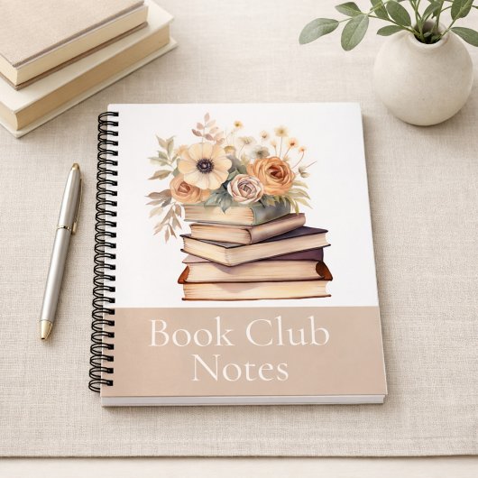 Carnet Book Lover Gift Floral Book Club Notebook