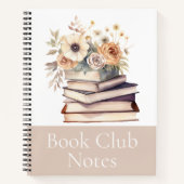 Carnet Book Lover Gift Floral Book Club Notebook (Devant)
