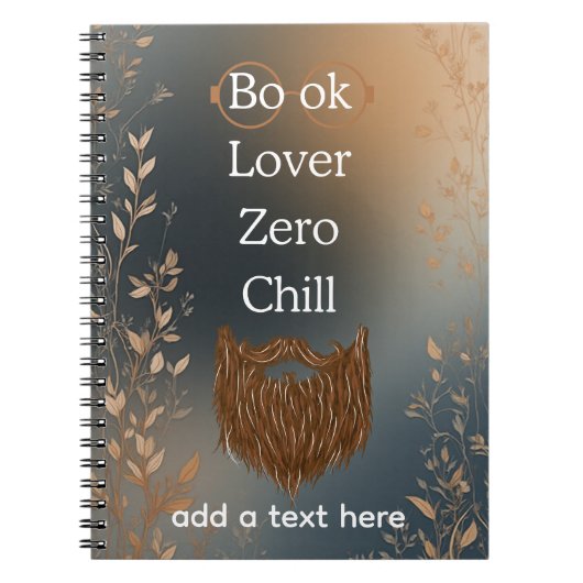 Carnet Book Lover Zero Chill Notebook (Devant)