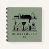 Carnet Book Lover's Cozy Bookcase Booktrovert Monogram (Devant)