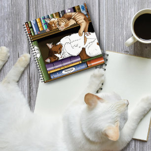 Carnet Book Shelf Cats