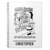 Carnet Bookshop Customer pose une question au commerçant (Devant)