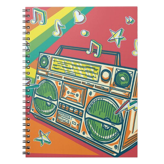 Carnet Boom Box Funky Conception colorée (Devant)