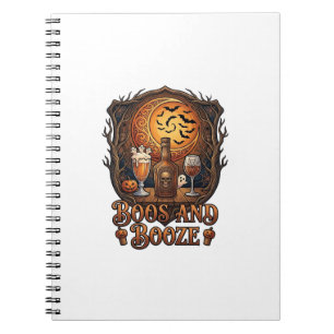 Carnet Boos Boisson Halloween Crâne Bouteille Bière Vin C