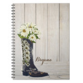 Carnet Boot rustique avec marguerites (Devant)