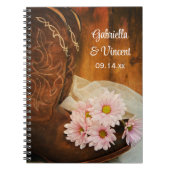 Carnet Boots de cowboy rose Daisées Mariage occidental (Devant)