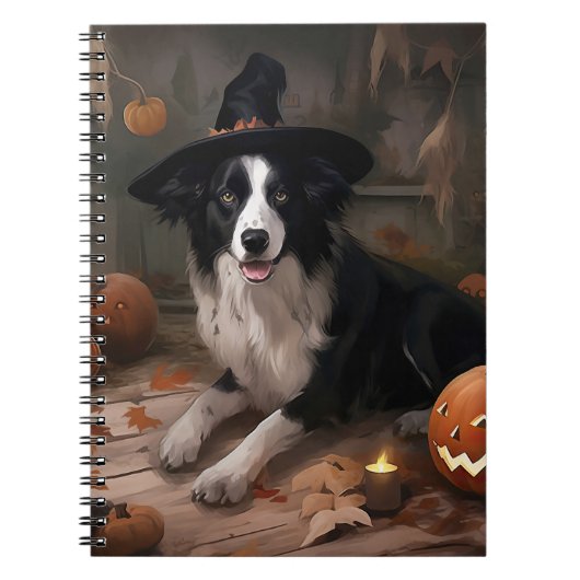 Carnet Border Collie Citrouilles Halloween Épouvantable (Devant)