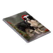 Carnet Border Collie dans la neige à Noël (Côté Droit)