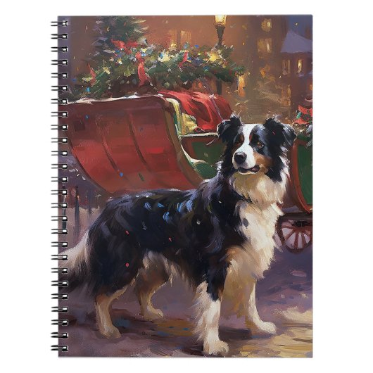 Carnet Border Collie Noël Saison Festive (Devant)