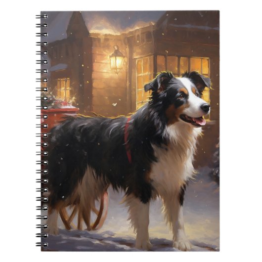Carnet Border Collie Noël Saison Festive (Devant)