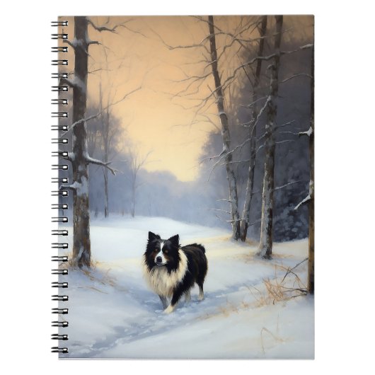 Carnet Border Collie Qu'il neige Noël (Devant)