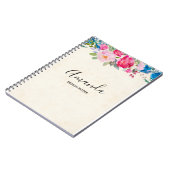 Carnet Border Pretty Pink et Blue Flower (Côté gauche)