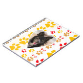 Carnet Bordure Collie Empreinte de patte Amour Coeur (Côté gauche)