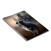 Carnet Bordure Collie Halloween effroi (Côté Droit)