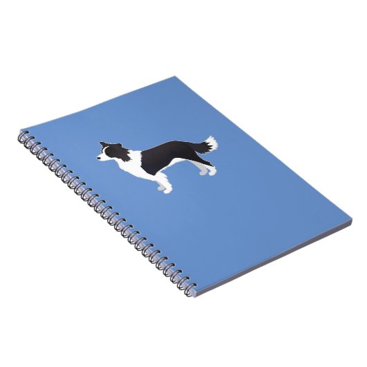 Carnet Bordure Collie Noir race Chien Vue latérale Silhou (Côté Droit)