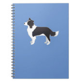 Carnet Bordure Collie Noir race Chien Vue latérale Silhou (Devant)