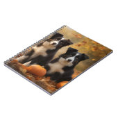 Carnet Bordure Collie Puppy Automne Citrouille de plaisir (Côté gauche)