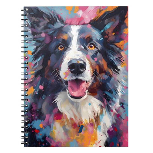 Carnet Bordure colorée Collie (Devant)