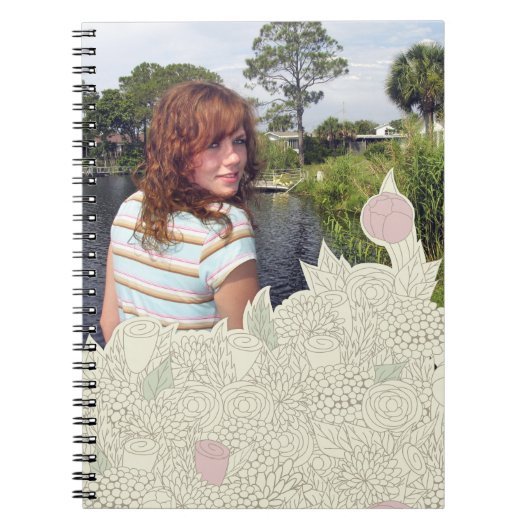 Carnet Bordure de fleur manuscrite (Devant)