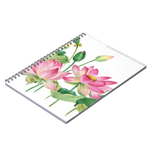 Carnet Bordure d'eau rose Lotus (Côté gauche)