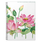Carnet Bordure d'eau rose Lotus (Devant)