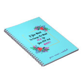 Carnet bordure florale avec devis et initiale personnalis (Côté Droit)