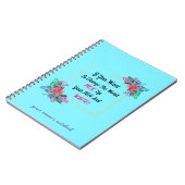 Carnet bordure florale avec devis et initiale personnalis (Côté gauche)