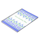 Carnet Bordure florale Vert Bleu pour personnaliser (Côté gauche)