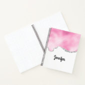 Carnet Bordure Parties scintillant rose et argent Faux él (Intérieur)