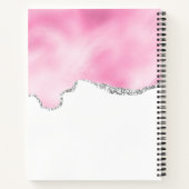 Carnet Bordure Parties scintillant rose et argent Faux él (Dos)