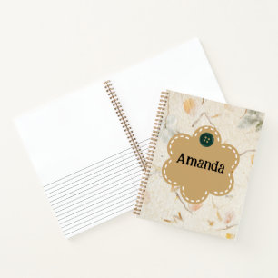 Carnet Bordure sur fond floral séché