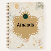 Carnet Bordure sur fond floral séché (Devant)