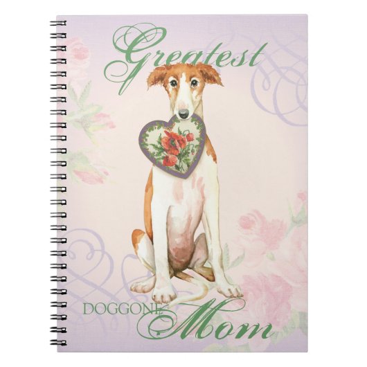 Carnet Borzoi Heart Maman (Devant)