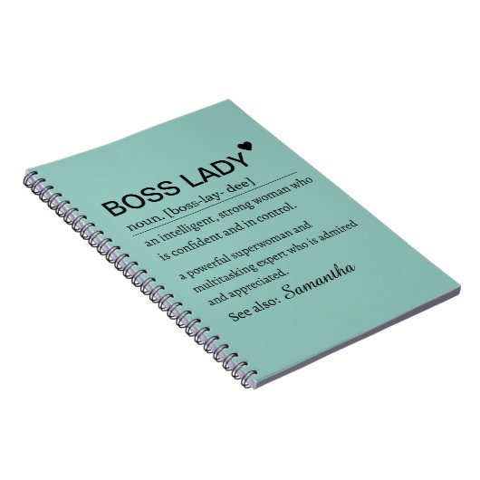 Carnet Boss Lady Definition Personalized  (Côté Droit)