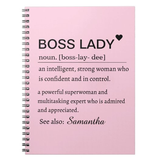 Carnet Boss Lady Definition Personalized (Devant)
