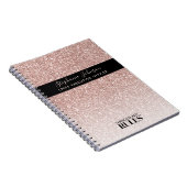 Carnet Boss Lady PDG Rose Gold Parties scintillant Nom et (Côté Droit)