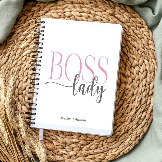 Carnet Boss Lady rose et gris naturel