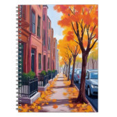 Carnet Boston Autumn Fall Foliage Watercolor Painted (Devant)