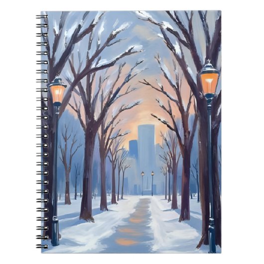 Carnet Boston Common | Winter Snowfall Watercolor (Devant)