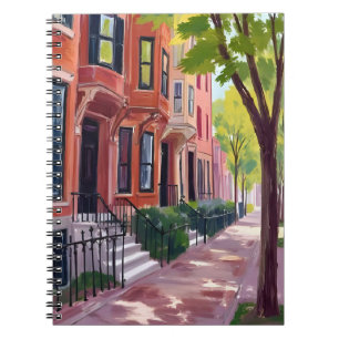 Carnet Boston Été Maisons de Brownstone du Massachusett