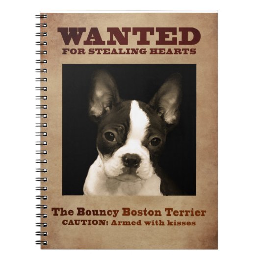 Carnet Boston plein d'entrain Terrier (Devant)