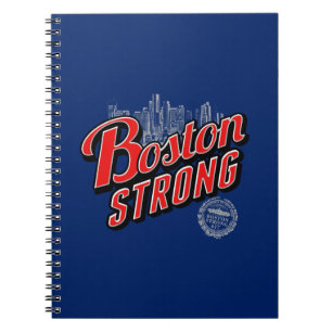 Carnet Boston Strong dans un décor rouge et bleu