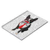 Carnet Boston Terrier avec Cravate rouge et moustache 2 (Côté gauche)