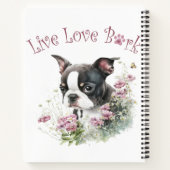 Carnet Boston Terrier Chien Maman Florale (Dos)
