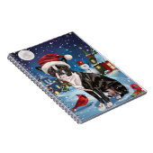 Carnet Boston Terrier Dog Winter Wonderland Noël Joie (Côté Droit)