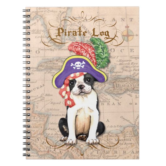 Carnet Boston Terrier Pirate (Devant)
