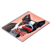Carnet Boston Terrier Portrait avec Cravate Red Bow et 2 (Côté gauche)