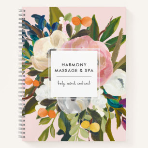 Carnet Botanique Bliss Business Floral moderne Blush